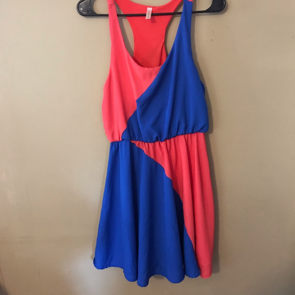 CocoLove|ModCloth blue & red tank dress